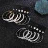 Boucles d'oreilles cerceau 6 paires/ensemble Style Punk surdimensionné grand ensemble rond pour femmes déclaration bijoux femme mode perle cercle boucle d'oreille