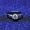 Moissanite Diamond Ring S925 Серебряное серебряное серебро четыре ког