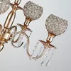 Party Decoration 80cm Candle Holder 5 Arms Metal Gold/Silver Crystal For Wedding Christmas Event Centerpieces 10st