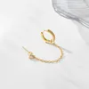 Orecchini a cerchio SIPENGJEL Fashion Long Chain Piercing Stud Summer Small Circle For Women 2023 Trend Jewelry Gift