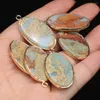 Charms Natural Stone Ocean Mine Water Oval Pendant For Jewelry MakingDIY Necklace Earring Accessory Healing Gem Charm Gift Party20x35mm