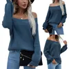 Women's Sweaters Kayotuas Women Sweater Off-the-Shoulder Slash Neck Solid 6 Colors Pullover Ladies Casual Fashion Tops Knitwear