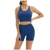 Active Sets Fitness Yoga Set Seamless Sport Women's Sportswear High Waist Leggings Workout Outfits Two Piece Shorts Womens Gym Clothing