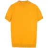 メンズTシャツ11色の夏の高品質半袖ニットTシャツ男性スリムなソリッドプルオーバーカジュアルストレッチTシャツストリートウェアHomme 230220