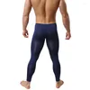 Men's Pants Men's Sexy Leggings Ultra-thin Ice Silk Mesh Underwear Tights For Autumn Winter Long Homem Sleepwear