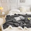 Ketowy guret ciepłe zimowe puszyste łóżko w kratę miękki gęste rzut podwójna kołdra pokrywa polaru rozłożona na 230221