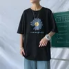 Men's T Shirts Shirt For Men Cotton Summer O-Neck Floral Print Casual Loose All-Match Men's Street High Quality Top T-Shirts