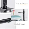 Bathroom Sink Faucets Hownifety Black Chrome Bathroom Basin Faucet Short or Tall Cold Water Mixer Crane Tap Deck Mount Tapware Soft Water Wash 230221