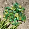 Decorative Figurines 3-6Cm 100g Angel Aura Crystal Point Wand Clear Quartz Green Yellow Titanium Healing Gem Electroplated For Wholesale