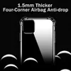 Coque de téléphone transparente anti-chute pour sac gonflable aux quatre coins pour Samsung Galaxy S23 S22 S21 Plus A14 A13 A23 A33 A53 A73 iPhone 14 13 12 11 pro max