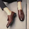 Dress Shoes Men 2023 Spring Fashion Business Wedding Footwear Man Comfy Leather Design Formal Europe Style Shoes99