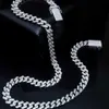 Super September Hip Hop Jewelry Bling VVS Moissanite Cuban Link Double Row Diamonds Sterling Sier Pass Tester Chain