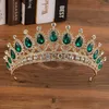 Diademi di cristallo strass diademi da sposa e corona per le donne Regina principessa rosso blu verde collana set set di gioielli di moda diademi Z0220