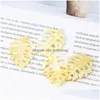 Charms 1Pair Yellow Shell Leaf Madreperla Monstera Ceriman Ciondolo Mop Fai da te Collana Orecchini Ciondola Foglie Creazione di gioielli Dhn06