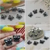 Charms 10 Unids Aleación Colgante Accesorios de Joyería Black Skl Butterfly Pendientes Diy Designer Cartoon Esmalte Charm Drop Delivery Dhf13