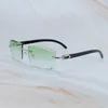 Äkta Buffalo Horn Solglasögon Carter Designer Rimless Solglas