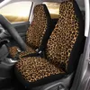 Fundas para asientos de coche, estampado de piel de guepardo salvaje, accesorios marrones personalizados, paquete de 2 fundas protectoras delanteras universales