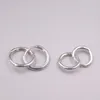 Hoop Earrings Real 18K White Gold Smooth Round Band Stamp Au750 For Woman Small Diameter 10mm 11mm Available