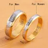 Anelli a grappolo per sempre amare la coppia di matrimoni Eternity Engagement Heart e 18k Gold Men Donne Ring in acciaio inossidabile Jewerly