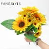 Dekorativa blommor kransar fang siyi 30 cm konstgjord solrosblomma falsk solros dekoration utomhus familje bröllop födelsedagsfest dekoration t230217