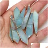 Charms Naturel Gem Pierre Pendentif Épée Forme Amazonite Pour La Fabrication De Bijoux Diy Collier Boucles D'oreilles Accessoires Taille 12X48Mmcharms Dh0Uu