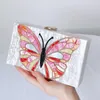 Evening Bags High Quality Butterfly Acrylic Small Square Bag 2023 Box Women Messenger Shoulder