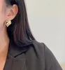 Stud Earrings 18K Gold Creative Irregular Personality Solid Yellow Real Jewelry(AU750)Women Designer Ear Retro Geometry