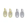 Pendientes de aro 2023 helado Sparking bling cz chicas mujeres moda joyas de moda micro pavimento de circonía cúbica