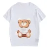 Męskie koszulki nadrukowane niedźwiedź damski moda moda T-shirt bawełniane koszulki zwykłe krótkie rękawie Hip Hop Streetwear Tshirts S-3xl 4xl