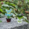 Dekorativa föremål Figurer Handgjorda Murano Glass Cactus Ornaments Desktop Craft Adornment Creative Colorful Cute Miniature Plant for Home Decor 230221