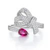 Clusterringen 2023 Water druppel 4 6 Ruby High Carbon Diamond Ring Design Textuur Dames