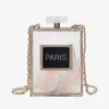 Projektant mody Perfumy akrylowe kobiety swobodne butelki torebki portrety Paris impreza toaleta ślubna torby wieczorne torebki torebki Portfel krzyżowy
