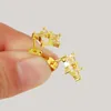 Stud Earrings 24K Gold Plating Piercing Gun Star High Quality Jewelry Yellow Color Accesories Gifts