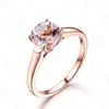 Clusterringen Lab Saffier Ring Real 18K White/Rose Gold Emstone Open voor vrouwen bruiloft verloving Fijne sieraden prachtige belofte