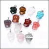 Hanger kettingen natuursteen gesneden kikker ketting opaal tijgers oog roze kwarts kristal chakra reiki genezing voor vrouwen sieraden drop dh1vx