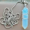 Pendant Necklaces Crystal Lapis Lazuli Howlite Opal Unakite Jaspe Aventurine Sodalite Blue Sand Necklace With Chain WFH879