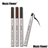 Augenbrauenverstärker 3 Farben Musik Blume Marke Make-up Feine Skizze Flüssigkeitsstift Wasserdicht Tattoo Super Haltbarer Augenbrauenstift Drop Del Dhrcf