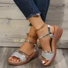 Sandalen wiggen voor vrouwen 45 cm hakken gouden platform dames zomerschoenen chaussures femme size 41 230220