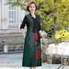 Casual Dresses Autumn Winter Positioning Flower Midi Women Elegant Korean Bodycon V-Neck Dress Party Long Sleeve Runway Vestidos