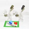 Mini bicchiere di vetro narghilè Bong Dab Rig Pipa ad acqua Ciotola Quarzo Banger Bong Tubo inebriante Cera Olio Rigs Piccolo gorgogliatore contenitore in silicone dabber