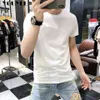 Men's T-Shirts Cool Skating Silk Cotton Men's Short Sleeved Tshirt Summer White Male Wear Multi Solid Color Tees High Quality Bottom Shirt 5X Z0221