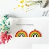 Charms 10Pcs/Pack Rainbow Enamel Jewelry Earring Bracelets Diy Pendant Making Golden Base 32 21Mmcharms Drop Delivery 202 Dhbni