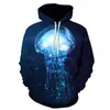 Sweats à capuche pour hommes Commerce extérieur Sweat à capuche 3D 2023 Modèle Deep Sea Méduse Manches Tête Manches longues Mode