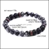 Charm Armband Fashion Men Armband Facetter Natural Stone Tr￤p￤rled 8mm Tiger Eye Spectrolite Buddha Lava Beads Stretch Women J Dhexm