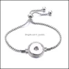 Charm Armbänder Silber Farbe Snaps Armband Schmuck Strass Infinity Fit 18mm Ingwer Druckknöpfe Chunk Armband Drop Lieferung Dhva4