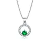 Chains Zhanhao High Quality Personalized Sets S925 Sterling Silver 0.50CT Pure Emerald Custom Necklace For Women