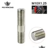 عجلة صامتة صامدة PQY 10MM M10X1.25 العادم مسمار 303 الفولاذ المقاوم للصدأ مزدوج الطرف الخيوط برغي pqydeb01 إسقاط توصيل الهواتف النقدية نارية دراجة نارية dhryo