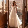 Partykleider Elegantes A-Linie-Prinzessin-Hochzeitskleid mit langer Schleppe, schiere Halsausschnitt, schulterfrei, Schatz, Vestidos de Noiva, Brautkleid 230221