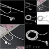 Kedjor 2mm Sterling Sier Smooth Snake Women Halsband smyckekedja 16 18 20 22 24 tum för DIY grossist drop del dhit0