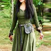 Sıradan Elbiseler Ortaçağ Elbise Kadın Uzun Kollu Maxi Robe Vintage Peri Elf Elbise Rönesans Celtic Viking Gotik Giyim Fantezi Balosu 230221